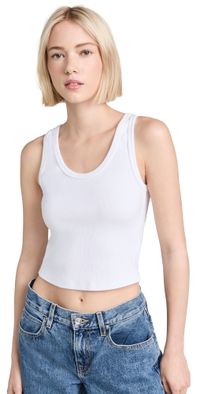 perfectwhitetee Blondie Structured Rib Bra Friendly Tank True Black L