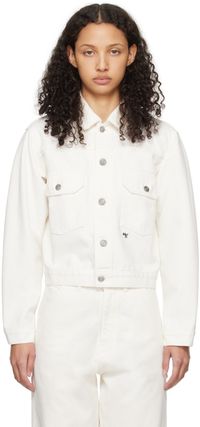 HommeGirls Blouson blanc en denim à col classique