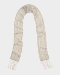 Beaded Fringe-Trim Georgette Scarf