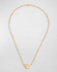 Yellow Gold Menottes R10 Medium Chain Necklace with 1 Side Diamond