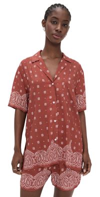 WAYF Breeze Short Sleeve Top Terracotta Bandana M