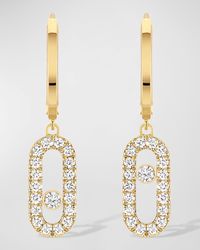 MOVE UNO 18K YELLOW GOLD DIAMOND HOOP EARRINGS