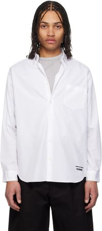 Comme des Garçons Homme White Cotton Broad Shirt
