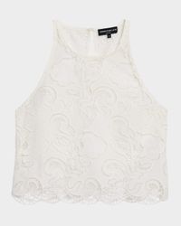 Gionella Embroidered Sleeveless Crop Top