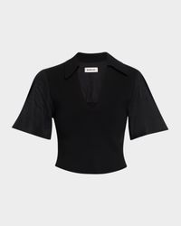 Lizzie Short-Sleeve Combo Top