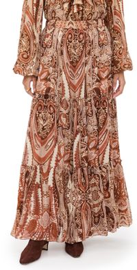 Hemant and Nandita Tiered Maxi Skirt Multi XS