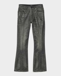 Men's Pintuck Coated Flared Jeans