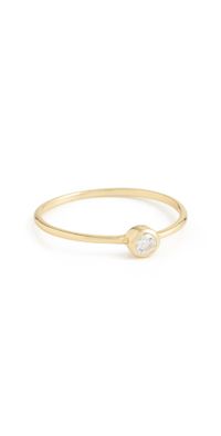 SHASHI Solitaire Bezel Ring Gold 7