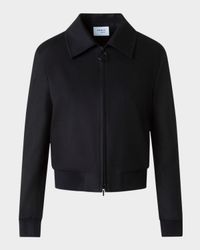 Cashmere-Wool Crop Bomber Jacket