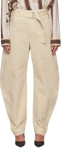 LEMAIRE Beige Belted Tapered Jeans
