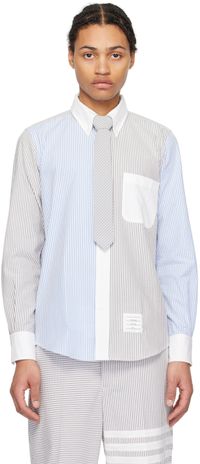 Thom Browne Blue & Gray Funmix Shirt