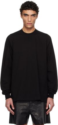Rick Owens Black Hollywood Short Crewneck LS Sweatshirt