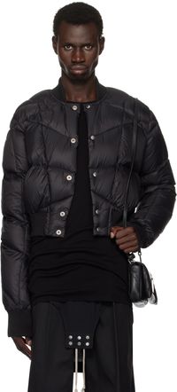 Rick Owens Blouson aviateur écourté noir rembourré en duvet - Porterville