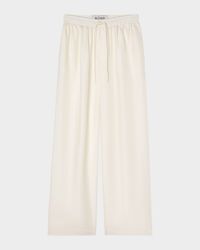 Wide-Leg Silk Trousers
