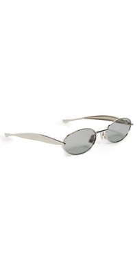 Bottega Veneta BV1386S Sunglasses Silver-Silver-Grey One Size