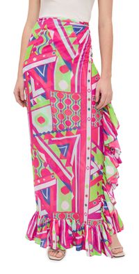 Coniglio Palm Beach Ruffle Power Pareo Prism Geo Magenta Grove 2
