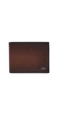 FERRAGAMO Micro Gancio 6CC Bifold Wallet New Cognac One Size
