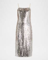 Lyanna Square-Neck Sequin Fringe Mini Dress