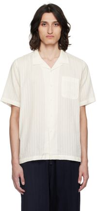 Universal Works Chemise Road blanc cassé