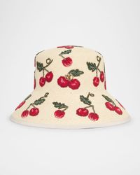 Cherry-Print V-Logo Bucket Hat