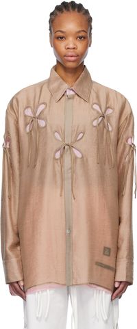 J.Kim Beige & Pink Anton Belinskiy Edition Organza Petal Shirt
