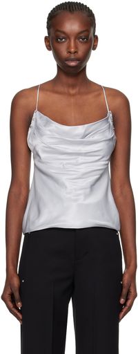 Dion Lee Camisole bleue à col bénitier et à rivets