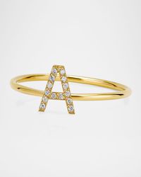Amelia 14k Gold Diamond Stackable Initial Ring