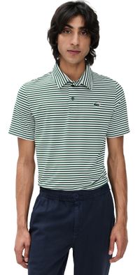 Lacoste Regular Fit UV Protect Golf Polo Shirt Vert/Blanc S