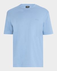 Men's Embroidered Logo Cotton Crewneck T-Shirt