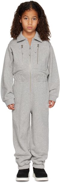 MM6 Maison Margiela Kids Gray Zip Jumpsuit