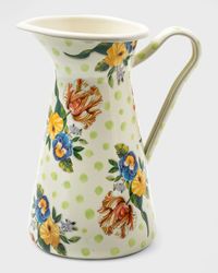 Wildflowers Enamel Large Practical Pitcher, Green