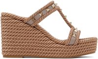 Valentino Garavani Sandales à talon compensé roses à clous Rockstud