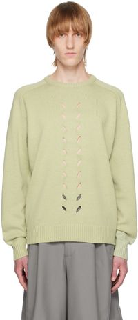 INSATIABLE HIGH SSENSE Exclusive Green Sesame Vox Sweater