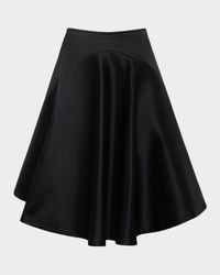 Tipped Hem Satin Skirt