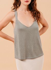 Grace Et Mila - Top Col V en lurex - Taille XL - Vert