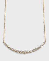 18k Yellow Gold 17 Round Diamond Smiley Necklace, 18"L, 2.49tcw