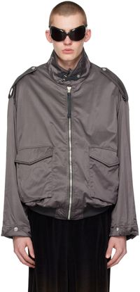 Acne Studios Gray Relaxed Fit Bomber Jacket