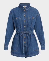 Madigan Long-Sleeve Denim Romper