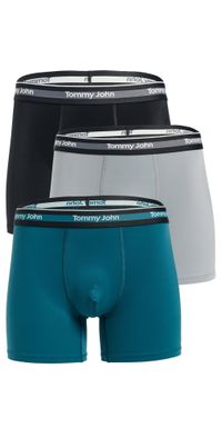 Tommy John Comfort Micro 4 Boxer Briefs 3 Pack Black Monument/Blue Coral L