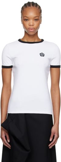 Kenzo White Kenzo Paris 'Boke Flower 2.0' Embroidered Rib T-shirt