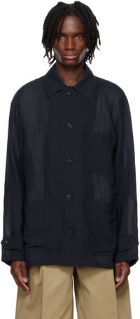 System Navy Sheer Chore Overshirt
