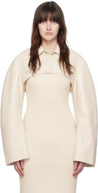 Nanushka Blouson Brisia blanc cassé en cuir reconstitué