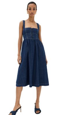 Reformation Tagliatelle Denim Dress Ellis 12
