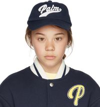 Palm Angels Kids Navy Logo Cap