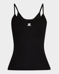 Logo Ribbed Knit Tank Top