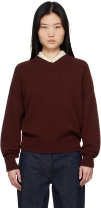 &Daughter Burgundy Balla V-neck Sweater