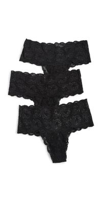 Cosabella Never Say Never Comfy Thongs 3 Pack Mandorla/Pink Lilly/White L/XL