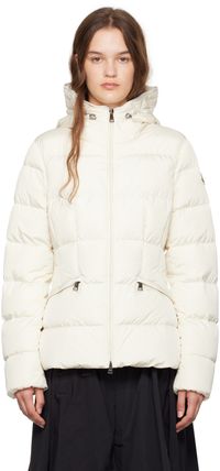 Moncler Blouson Avoce blanc rembourré en duvet