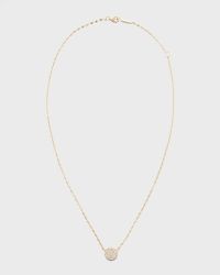 14k Diamond Pave Disc Pendant Necklace