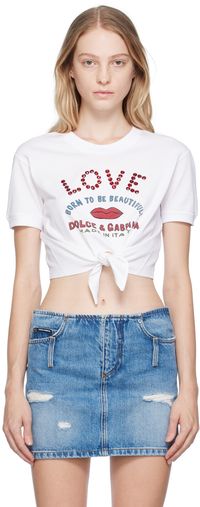 Dolce&Gabbana White Cropped T-Shirt